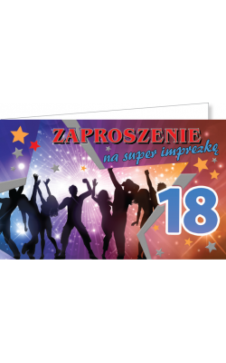 Zaproszenie na 18-tkę zestaw 10 szt  ZZ04