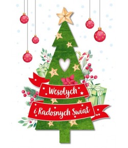 Kartka świąteczna z Choinką cudna DK869