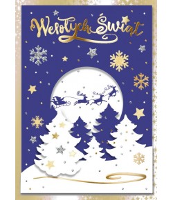Kartka świąteczna Pejzaż zimowy DK873