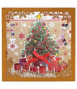 Kartka świąteczna pięknie zdobiona konfetti HM701