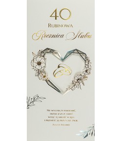 Kartka na 40 Rocznicę Ślubu Rubinową DLLUX40R