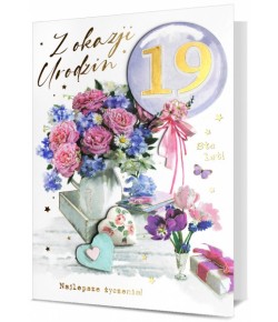 Kartka urodzinowa - naklej wiek Jubilatki HM2768