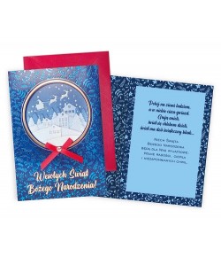 Kartka świąteczna zdobiona brokatem DK943