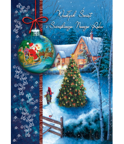 Kartka świąteczna zdobiona brokatem B-T 610