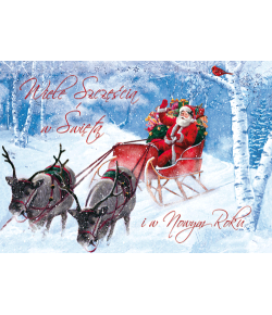 Kartka świąteczna bez życzeń z Mikołajem B-BT 611