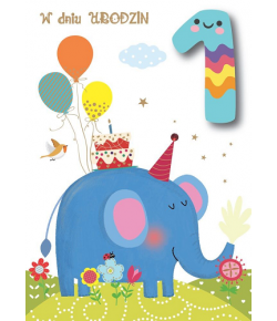 Kartka na Roczek pięknie zdobiona DK675