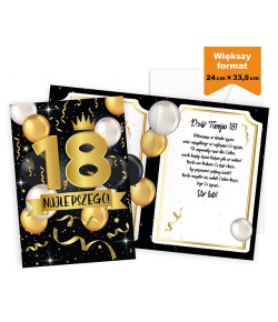 Kartka na 18 urodziny Wielka Duża PCP33