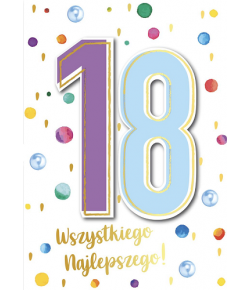 Kartka na 18 urodziny pięknie zdobiona DK898