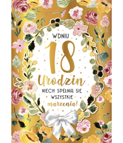 Kartka na 18 urodziny dla Dziewczyny DK903