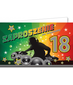 Zaproszenia na 18-tkę zestaw 10 szt  ZZ01