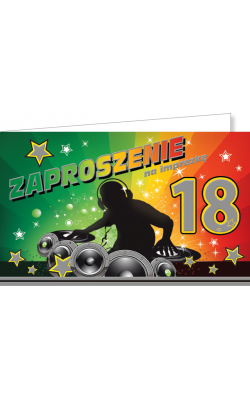 Zaproszenia na 18-tkę zestaw 10 szt  ZZ01