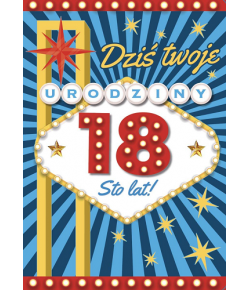 Kartka na 18 urodziny pięknie zdobiona DK906