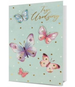 Kartka urodzinowa romantyczna, pastelowa HM2365