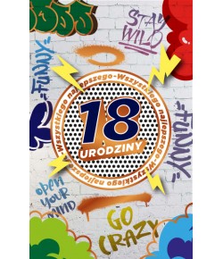 Kartka na 18 urodziny z życzeniami  W1