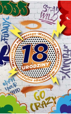 Kartka na 18 urodziny z życzeniami  W1