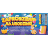 Zaproszenie na urodzinki z kuponem na Tort 10szt ZDL12
