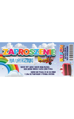Zaproszenie na urodzinki z kuponem na Tort 10 szt ZDL11