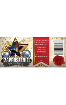Zaproszenie na urodziny z biletem Vip komplet 10 szt ZDL7