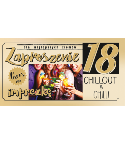Zaproszenie na 18 urodziny zestaw 10 szt ZAB148