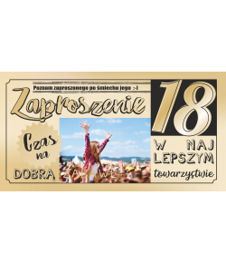 Zaproszenia na osiemnastkę zestaw 10 szt ZAB137