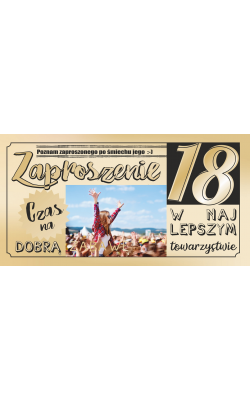Zaproszenia na osiemnastkę zestaw 10 szt ZAB137