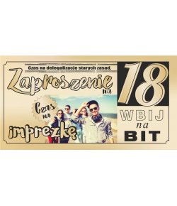 Zaproszenia na 18 urodziny komplet 10 szt ZAB141