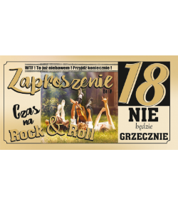 Zaproszenie na 18 urodziny zestaw 10 szt ZAB146