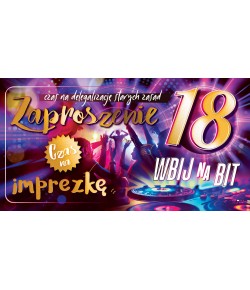 Zaproszenia na 18 urodziny komplet 10 szt ZAB151