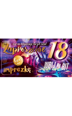 Zaproszenia na 18 urodziny komplet 10 szt ZAB151