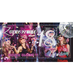 Zaproszenie na osiemnastkę zestaw 10 szt ZAB138