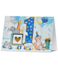Kartka na Roczek dla Chłopczyka POPUP HM2804