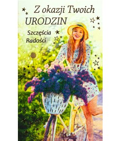 Kartka urodzinowa dla Dziewczyny rowerzystki A2006