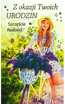 Kartka urodzinowa dla Dziewczyny rowerzystki A2006