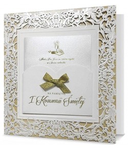 Kartki na komunię pięknie zdobione PDP182