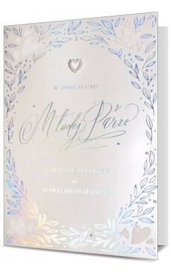 Kartka Pamiątka ślubna perłowa HM1829