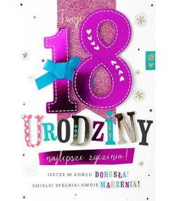 18 urodziny Kartka z życzeniami HM1120