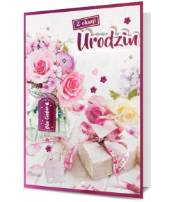 Kartka urodzinowa z życzeniami dla kobiety  HM1622