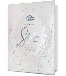 Kartki na ślub białe, perłowe HM1826