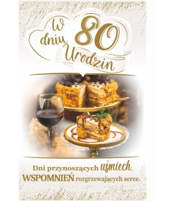 Kartka na 80 urodziny z życzeniami PS27
