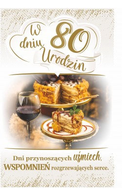 Kartka na 80 urodziny z życzeniami PS27