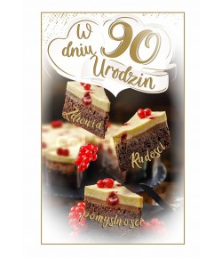 Kartka na 90 urodziny z życzeniami PS28