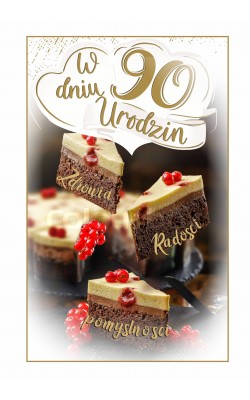 Kartka na 90 urodziny z życzeniami PS28