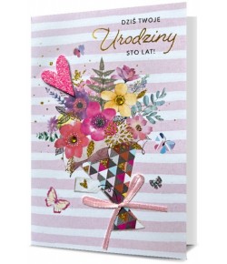 Kartka urodzinowa bogato zdobiona HM2641