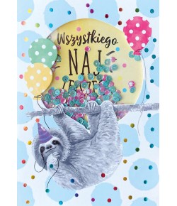 Kartka zabawna, zdobiona konfetti  KNF52
