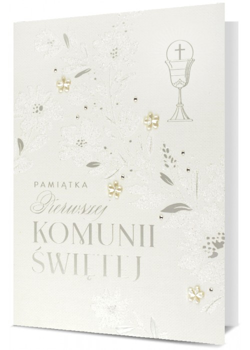 Kartka Komunijna pięknie zdobiona H2843