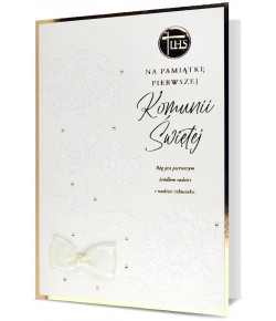 Kartka Komunijna skrząca się brokatem H2844