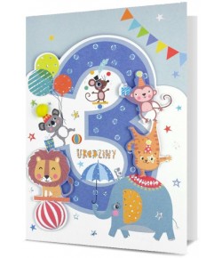 Kartka na 3 urodzinki bogato zdobiona H2851