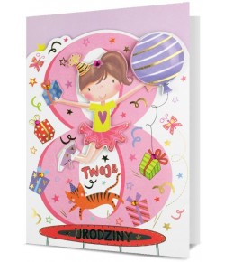 Kartka na 8 urodziny dla dziewczynki H2866