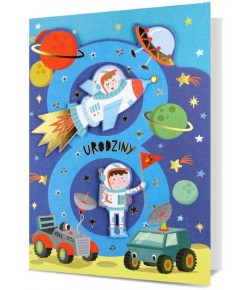 Kartka na 8 urodziny dla Chłopca Kosmonauty H2856