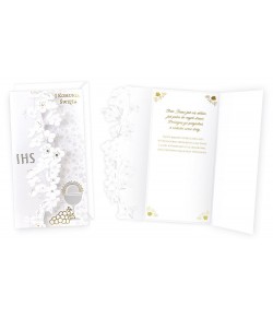 Kartka na Komunię delikatnie zdobiona PM288